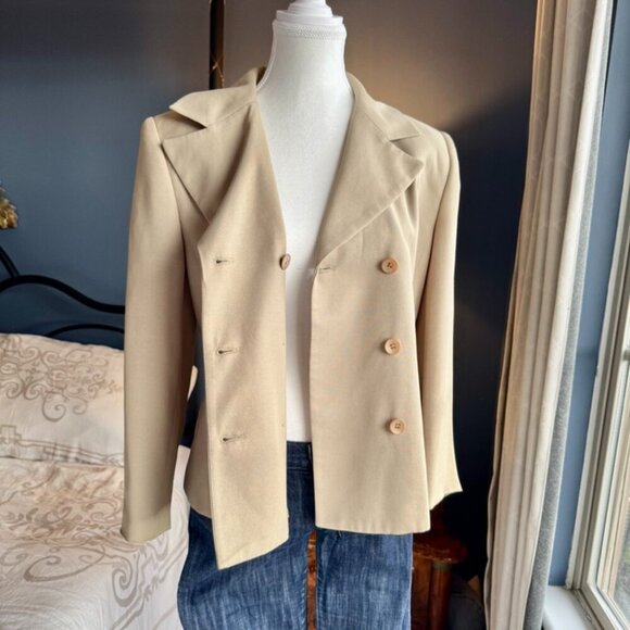 90s Vintage Jones Studio Beige Blazer - Picture 1 of 13